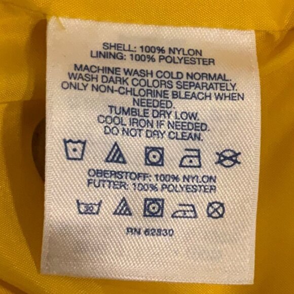 Lands End Women's small yellow hooded rain coat/Storm Jacket zipper & button fro - Picture 8 of 13